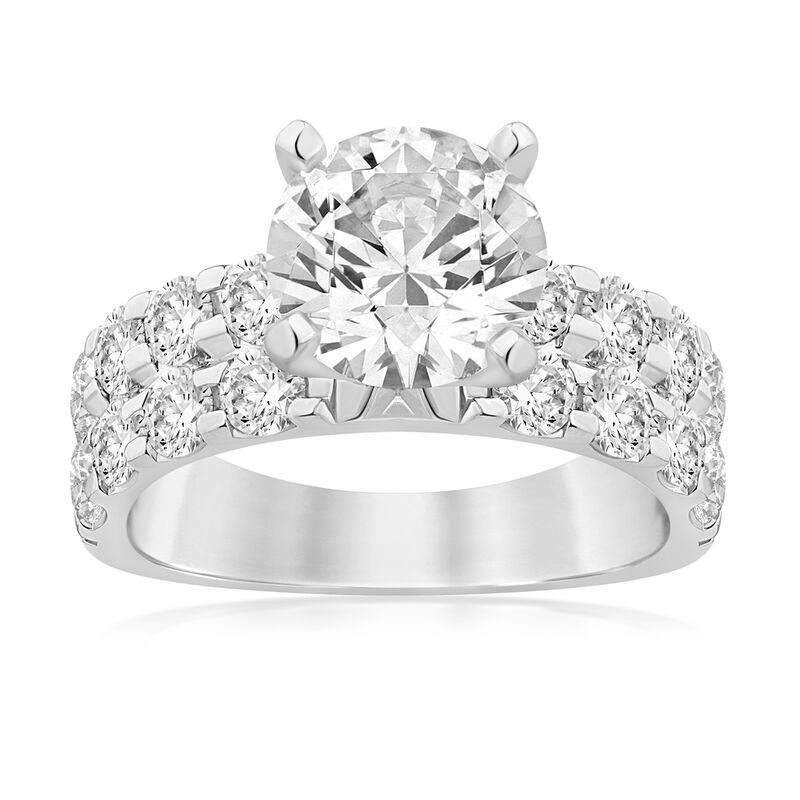 Brilliant-Cut Lab Grown 4.75ctw. Diamond Double Row Engagement Ring in 14k White Gold image number null